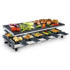 "FRITEL Family RG 4180 Raclette/Grill - Stylish Black & Stainless Steel for Perfect Gatherings!"